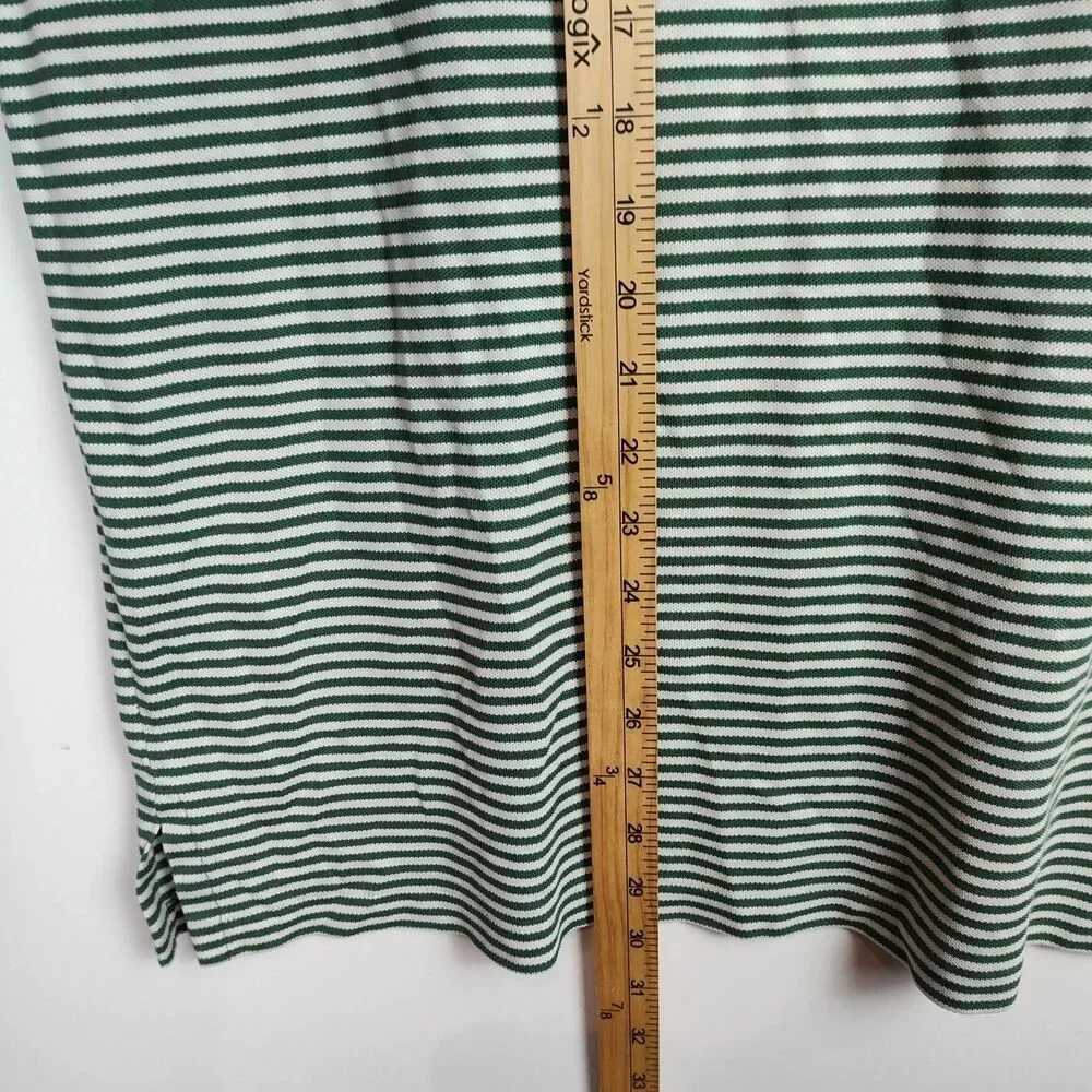 Polo Golf Ralph Lauren Polo Shirt Men's XXL Green/White Stripes Big Pony Pro Fit